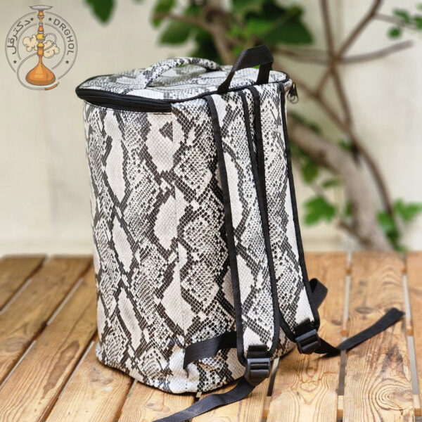 پشت کیف قلیان پوست ماری خاکستری